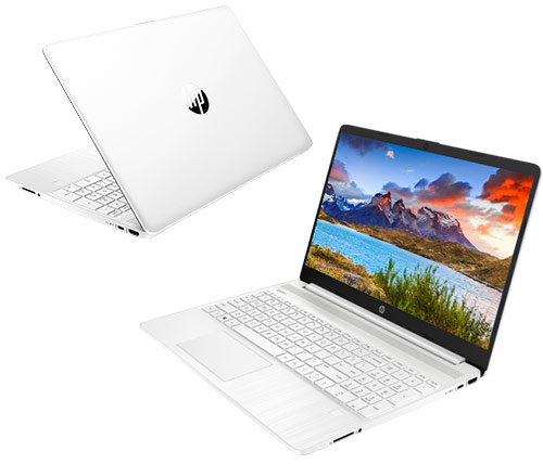 מחשב נייד "15.6 HP Laptop 15S-EQ1005NJ 29A02EA Ryzen 3 3250U   בצבע לבן, כונן 256GB SSD, זכרון 8GB ומ.גרפי AMD Radeon Graphics