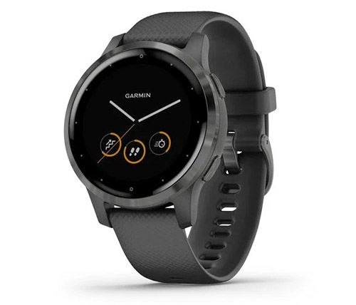 שעון חכם Garmin Vivoactive 4S בצבע שחור עם רצועה שחורה אחריות היבואן הרשמי