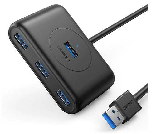 מפצל Ugreen USB מחיבור USB 3.0 ל-4 כניסות USB 3.0 דגם CR113