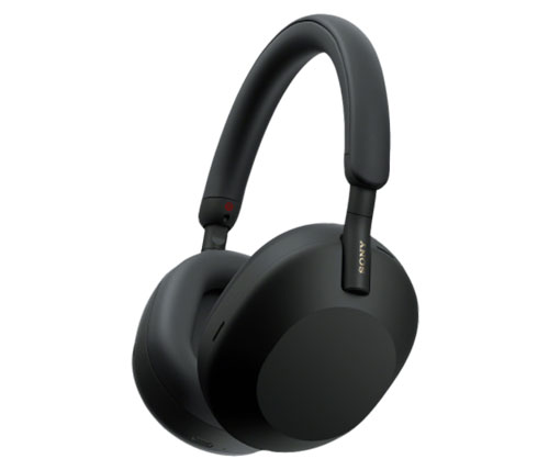 אוזניות אלחוטיות Sony WH-1000XM5 עם מיקרופון Bluetooth בצבע שחור