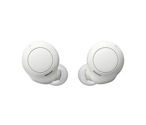 אוזניות אלחוטיות Sony WF-C500BW Bluetooth עם מיקרופון בצבע לבן הכוללות כיסוי טעינה אחריות היבואן הרשמי