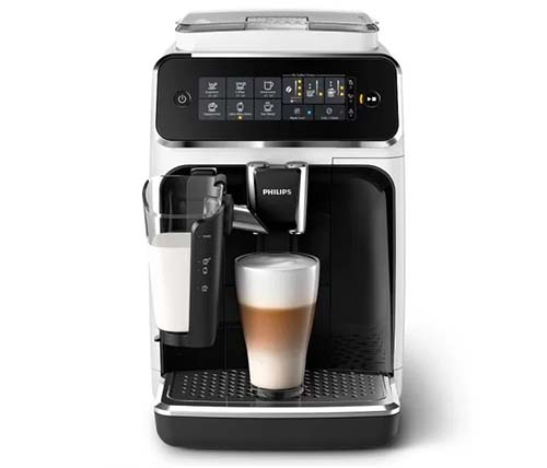 מכונת קפה טוחנת PHILIPS OMINA EP3243/50 בצבע לבן - כולל מקציף חלב מובנה