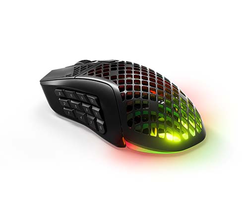 עכבר גיימינג אלחוטי SteelSeries Aerox 9 wireless Gaming כולל תאורת לד ו-18 כפתורים