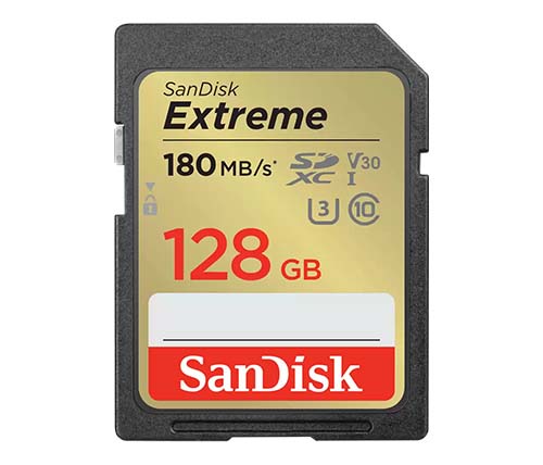 כרטיס זכרון SanDisk Extreme SDXC UHS-I SDSDXVA-128G - בנפח 128GB
