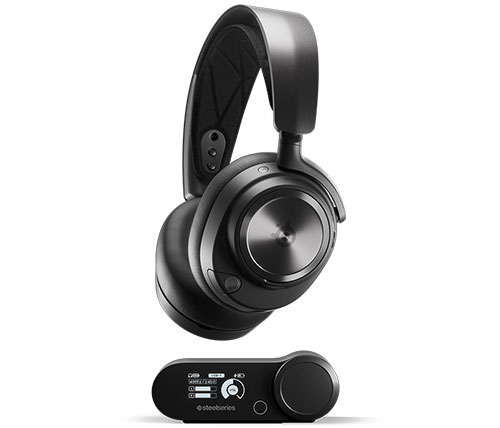 אוזניות גיימינג אלחוטיות עם מיקרופון Steelseries Arctis Nova Pro Wireless בצבע שחור