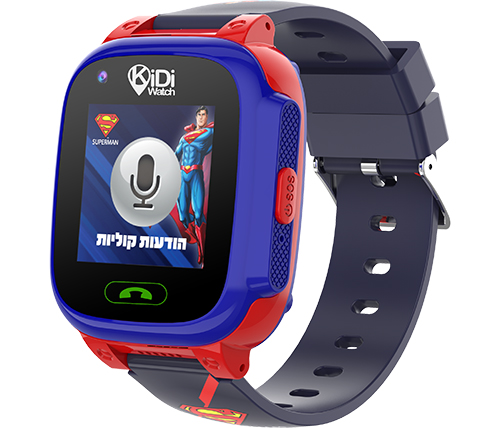 שעון חכם לילדים KidiWatch סופרמן 4G צבע כחול