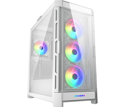 מארז מחשב Cougar Duoface Pro RGB בצבע לבן כולל חלון צד עם פנל קדמי מתחלף