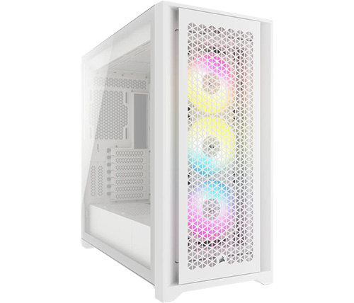 מארז מחשב Corsair iCUE 5000D RGB Airflow Mid-Tower Case בצבע לבן