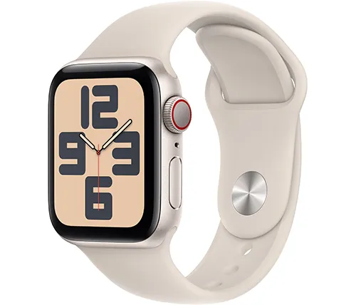 שעון חכם אפל Apple Watch SE 2nd Gen GPS + Cellular 40mm בצבע Starlight Case עם רצועת Starlight Band בגודל S/M