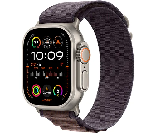 שעון חכם אפל Apple Watch Ultra 2 GPS + Cellular 49mm גוף Titanium עם רצועה Indigo Alpine Loop בגודל Small