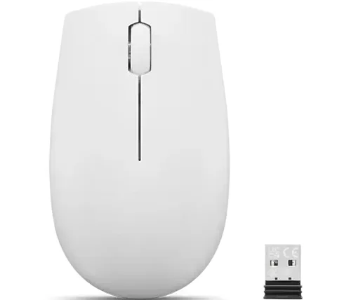 עכבר אלחוטי Lenovo 300 Wireless Compact Mouse בצבע לבן