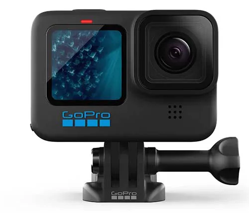 מצלמת אקסטרים GoPro HERO11 Black בצבע שחור כוללת 2 מסכים