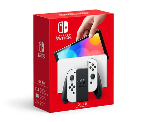 קונסולה Nintendo Switch OLED הכוללת 2 בקרים בצבע לבן - בנפח 64GB