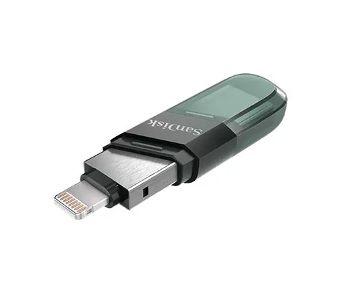 זכרון נייד למכשירי אפל SanDisk iXpand Flash Drive Flip SDIX90N-128G USB 3.1 / Lightning - בנפח 128GB