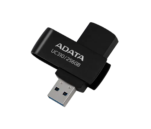 זכרון נייד ADATA UC310 USB 3.2 Gen1 - בנפח 256GB עם כיסוי מסתובב