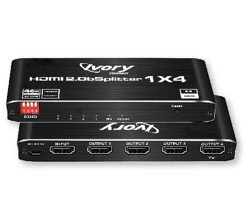 מפצל Ivory Connect ל-4 כניסות HDMI תומך 4K/60Hz בתקן 2.0