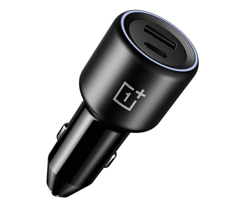 מטען לרכב OnePlus הכולל 2 חיבורים (USB-A ו Type-C) הספק עד כ- 80W ללא כבל