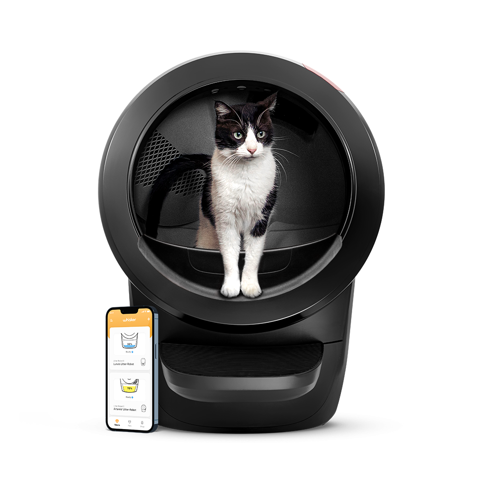 שירותים רובוטיים לחתולים Litter-Robot 4 Open Air בצבע שחור + 6 יחידות של חול מתגבש לחתולים במתנה -משלוח חינם 
