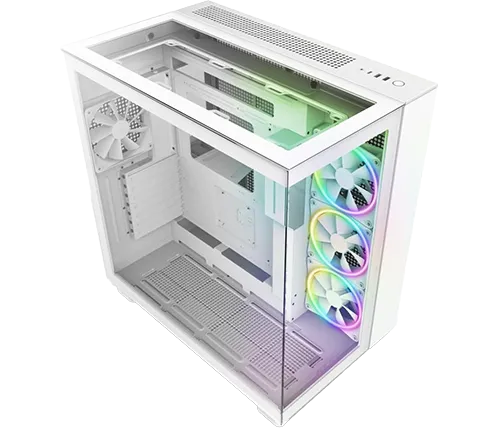מארז מחשב NZXT H9 Elite בצבע לבן כולל חלון זכוכית קדמי עליון וצדדי Tempered Glass