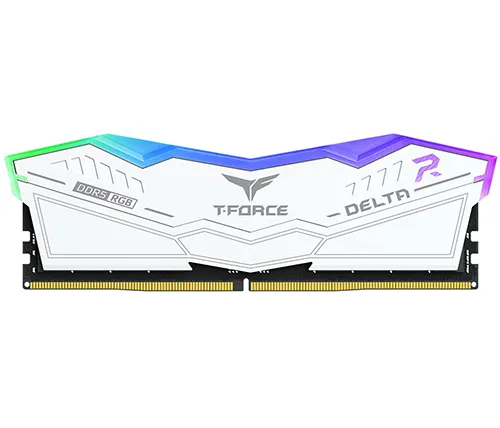 זכרון למחשב Team Group T-FORCE DELTA RGB DDR5 6000MHz 16GB FF4D516G6000HC38A01 בצבע לבן