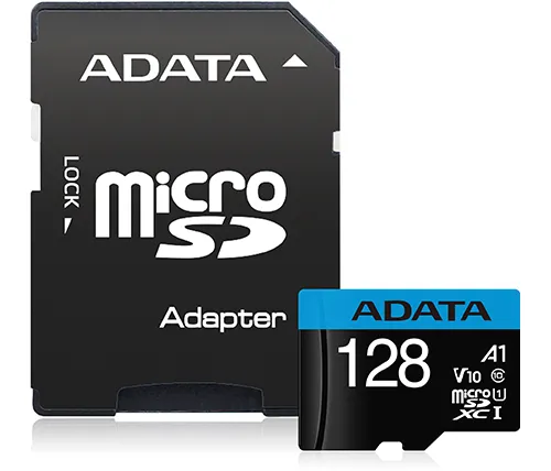 כרטיס זכרון ADATA Premier Micro SDXC UHS-I AUSDX128GUICL10A1-RA1 - בנפח 128GB כולל מתאם SD