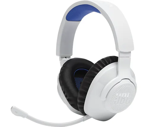 אוזניות גיימינג אלחוטיות JBL Quantum 360P Console Wireless בצבע לבן וכחול