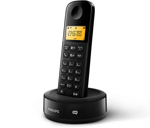 טלפון אלחוטי Philips D1651B/01 בצבע שחור