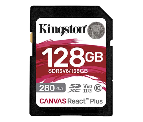 כרטיס זכרון Kingston Canvas React Plus V60 SDXC UHS-II - בנפח 128GB
