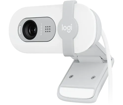 מצלמת רשת Logitech BRIO 100 Full HD 1080p בצבע לבן