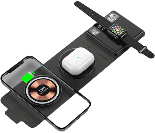 מטען אלחוטי 3 ב 1 למוצרי אפל Ivory Mobile דגם TH01 לאייפון + שעון Apple Watch + לאוזניות Airpods