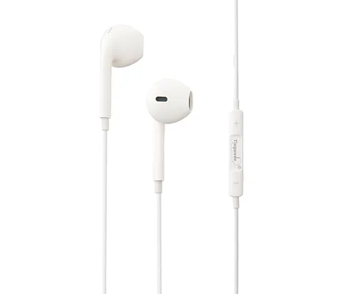 אוזניות חוטיות עם מיקרופון Tingwode D511 Ear Buds חיבור USB-C בצבע לבן